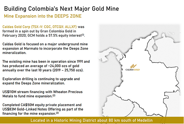 Gran Colombia Gold (TSX: GCM); Largest Colombia Underground Gold & Silver Producer with Great Exploration & Development Potential