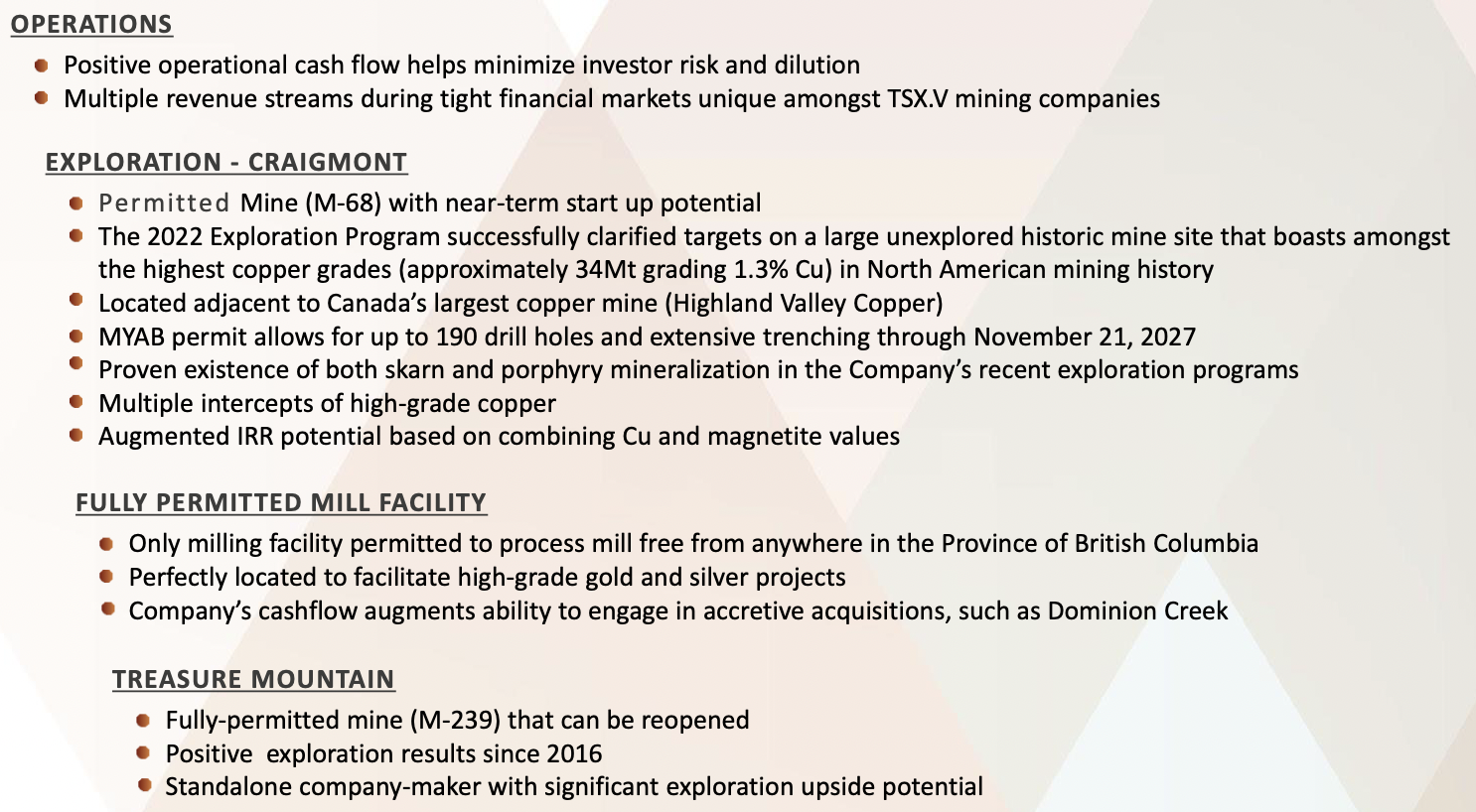 Nicola Mining; copper, silver, gold — with current cash flow — in prolific B.C., Canada