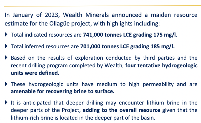 Wealth Minerals, does Chile dig lithium?