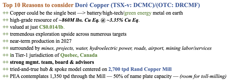 Doré Copper continues to move forward despite (temporary?) Cu price pullback